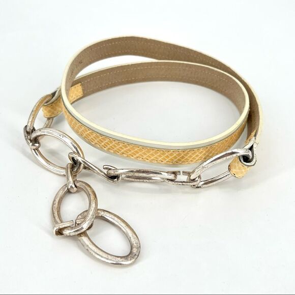 Anne Klein Genuine Snakeskin Leather belt chain hip Large XL‎ - Picture 2 of 8